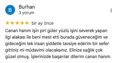 Google 5 yıldız değerlendirmesi – 4D Erkek Kaş Tasarımı İstanbul