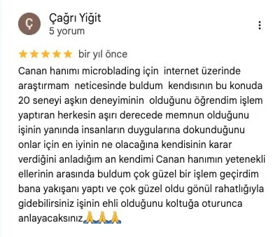 4D Erkek Kaş Tasarımı hakkında Google değerlendirmesi