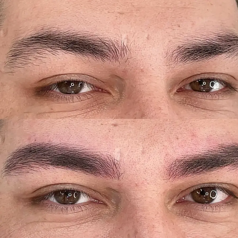 4D Erkek Kaş Tasarımı öncesi sonrası karşılaştırması