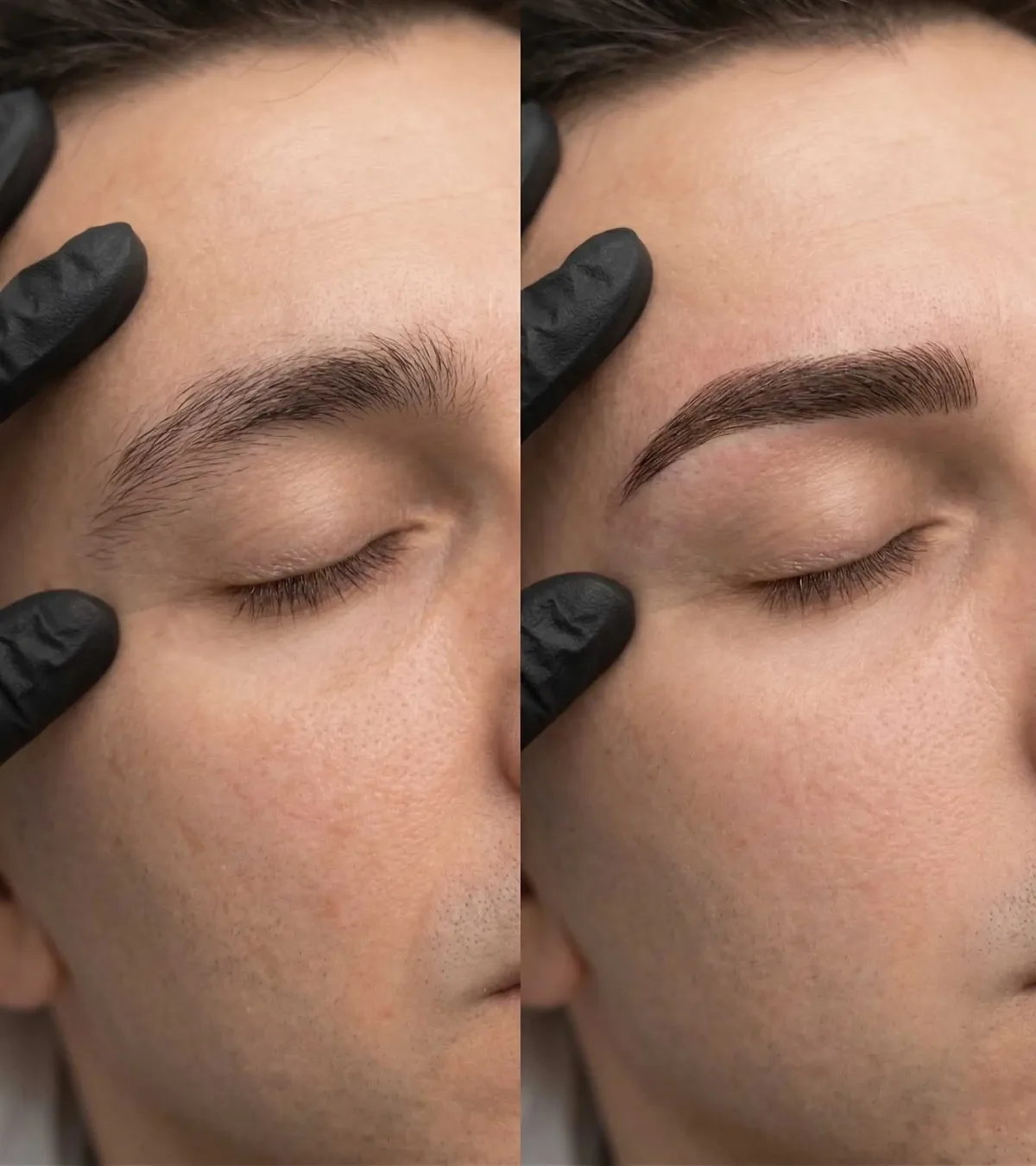 Erkek kaş tasarımı uygulama sonrası fotoğraf