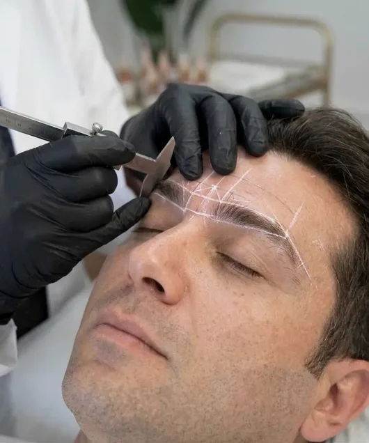 Erkek kaş tasarımı ölçüm ve haritalama aşaması